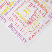 Verjaardagsviering! Warme pastelnamen en leeftijd Tissuepapier (Detail)