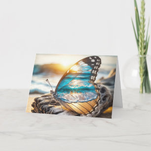 Verjaardagsvlinder met oceaanvleugels kaart
