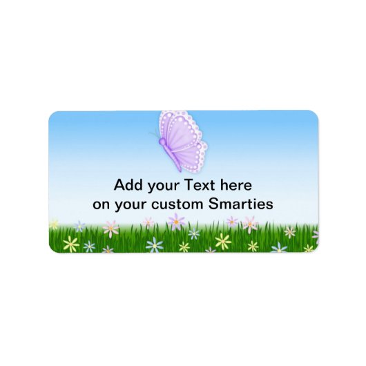 Verjaardagsvlinder Smartie Snoep wrappers Labels (Voorkant)