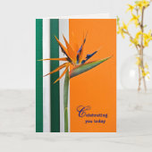 verjaardagsvogel van Paradise Kaart (Gele Bloem)