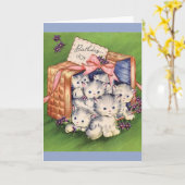 Verjaardagsvreugde - Een Mand van Kittens, Kaart (Gele Bloem)
