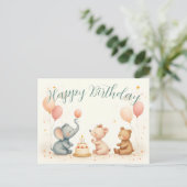 Verjaardagsvreugde met ballonnen feestdagenkaart (Staand voorkant)