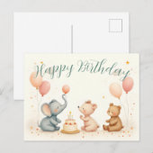 Verjaardagsvreugde met ballonnen feestdagenkaart (Voorkant / Achterkant)