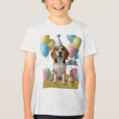 Verjaardagsvreugde met mijn beagle Tri-Blend shirt (Voorkant)