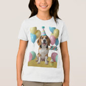 Verjaardagsvreugde met mijn beagle Tri-Blend shirt (Voorkant)