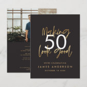 verjaardagsvriendelijke stijlvolle, elegante scrip kaart (Voorkant / Achterkant)