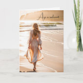 Verjaardagsvrouw op het strand kaart (Voorkant)