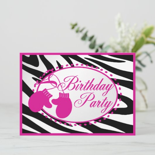 Verjaardagswanten in de winter kaart (Staand voorkant)