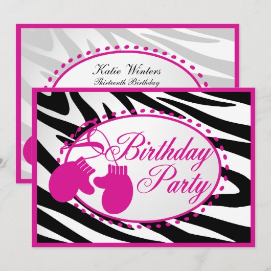 Verjaardagswanten in de winter kaart (Voorkant / Achterkant)