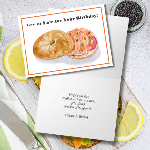 Verjaardagswaterverfbagel met Lox Kaart