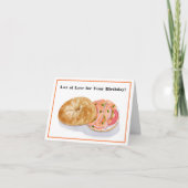Verjaardagswaterverfbagel met Lox Kaart (Voorkant)