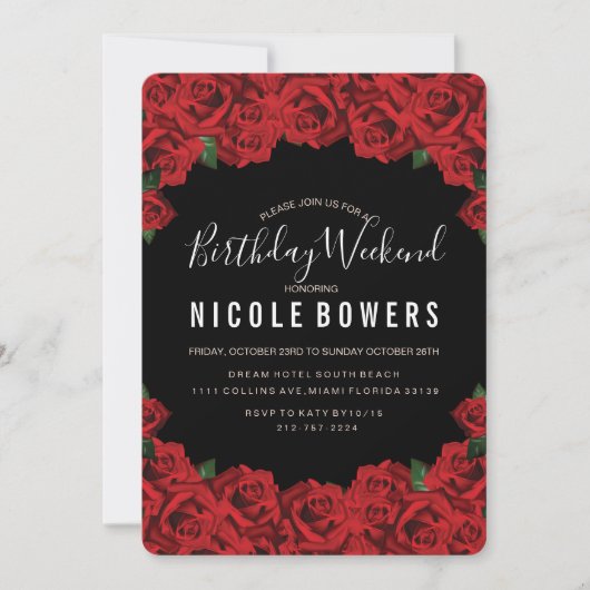 Verjaardagsweekend Itineraries Uitnodiging (Voorkant)