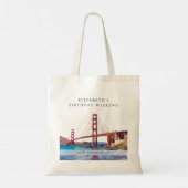 Verjaardagsweekend met aquarel van San Francisco Tote Bag (Achterkant)