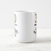 Verjaardagswens 30 mok, Aangepaste naam wilde bloe Koffiemok (Center)