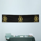 Verjaardagswens Bitcoin Gold 2.5x12 Vinyl Spandoek (Beurs)