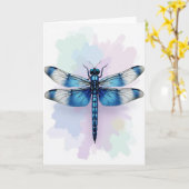 Verjaardagswens Blauwe Bug Kaart (Gele Bloem)