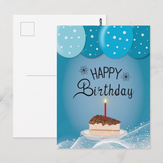 Verjaardagswens Briefkaart (Voorkant / Achterkant)