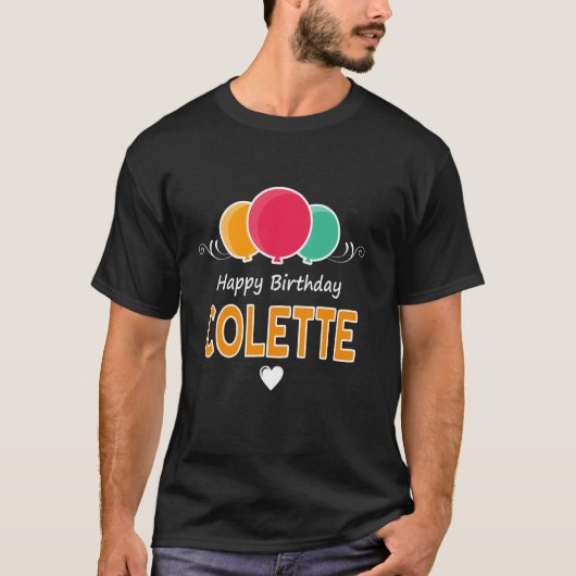 Verjaardagswens Colette T-shirt (Voorkant)