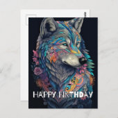 Verjaardagswens Jager Wolf Illustratie Briefkaart (Voorkant / Achterkant)