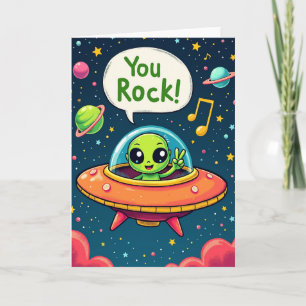 Verjaardagswens Kosmische Alien Kaart