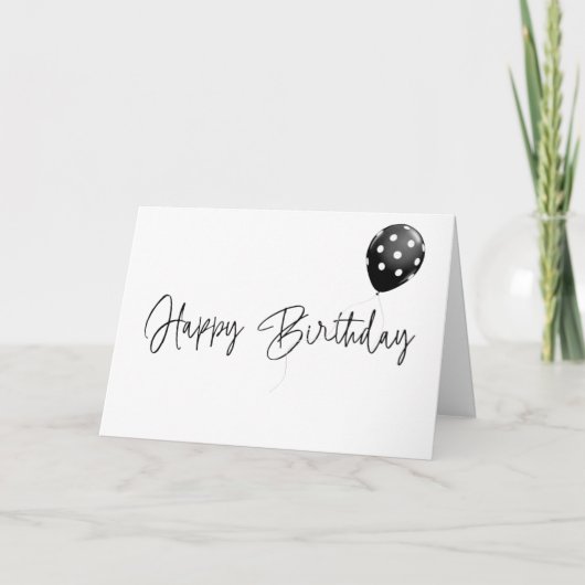 Verjaardagswens met ballon met polkadots kaart (Voorkant)