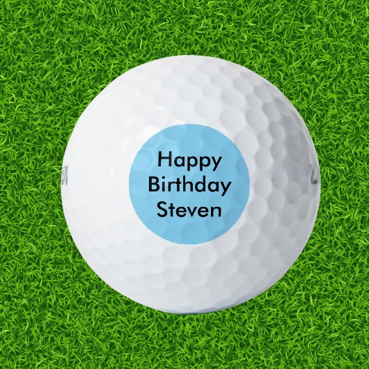 Verjaardagswens met eigen naam golfballen