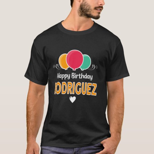 Verjaardagswens Rodriguez T-shirt (Voorkant)
