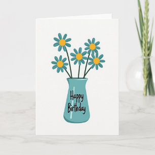 Verjaardagswens Teal Bloom Kaart