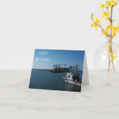 Verjaardagswens van de matroos kaart (Gele Bloem)