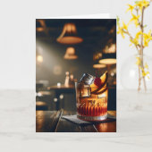 Verjaardagswens voor een ouderwetse drank kaart (Gele Bloem)