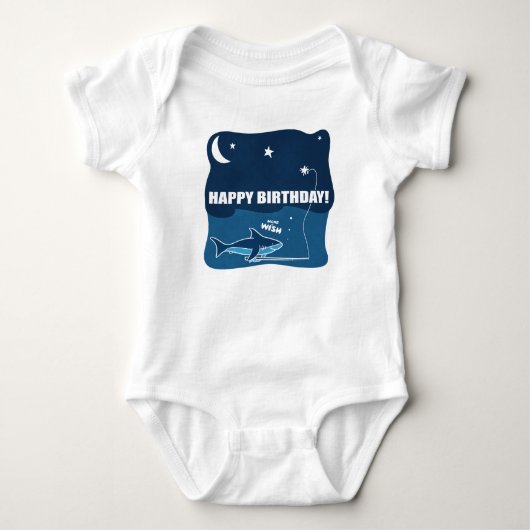 Verjaardagswens voor haaien romper (Voorkant)