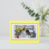 verjaardagswens voor jou, bloemen, dorp briefkaart (Staand voorkant)