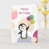 Verjaardagswensen aan jou pinguïns kaart (Gele Bloem)