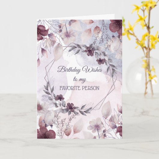Verjaardagswensen aan mijn favoriete persoon kaart (Gele Bloem)