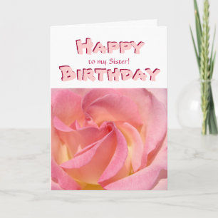 Verjaardagswensen aan mijn zus! Kaarten Roze Roos