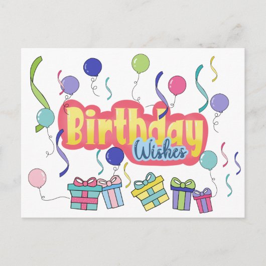 Verjaardagswensen Ansichtkaart Briefkaart (Voorkant)