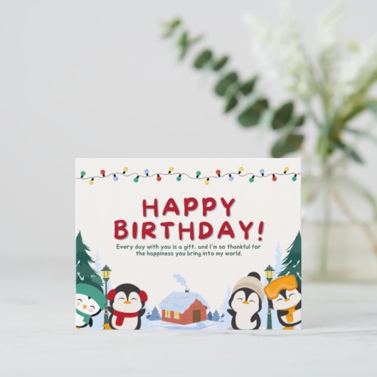 Verjaardagswensen  briefkaart (Staand voorkant)