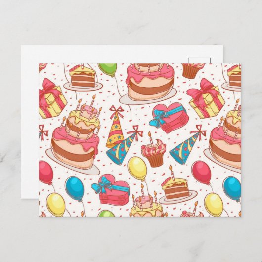 Verjaardagswensen Briefkaart (Voorkant / Achterkant)