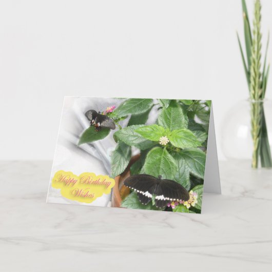 Verjaardagswensen - Butterfly Kaart (Voorkant)