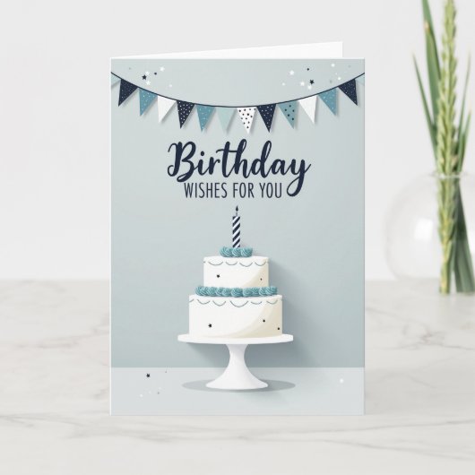 Verjaardagswensen Cake Card Kaart (Voorkant)