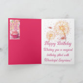 Verjaardagswensen Cup Cake Roze Wenskaart Kaart (Binnen)