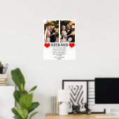 Verjaardagswensen echtgenoot cadeaus 2 foto poster (Thuiskantoor)