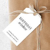 Verjaardagswensen Eenvoudig Minimalistisch Zwart e Cadeaulabel