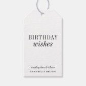 Verjaardagswensen Eenvoudig Minimalistisch Zwart-W Cadeaulabel (Voorkant)