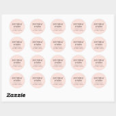 Verjaardagswensen | Eenvoudige Blush Roze Vrouweli Ronde Sticker (Vel)