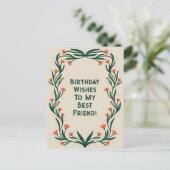 Verjaardagswensen Elegant Bloemen Lijst Briefkaart (Staand voorkant)