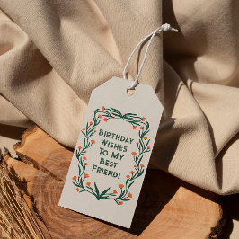 Verjaardagswensen Elegant Bloemen Lijst Cadeaulabel