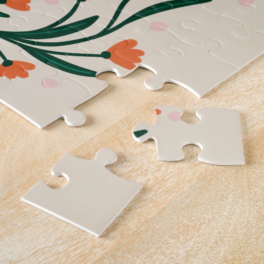 Verjaardagswensen Elegant Bloemen Lijst Legpuzzel (Zijkant)