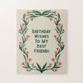 Verjaardagswensen Elegant Bloemen Lijst Legpuzzel (Verticaal)