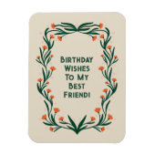 Verjaardagswensen Elegant Bloemen Lijst Magneet (Verticaal)